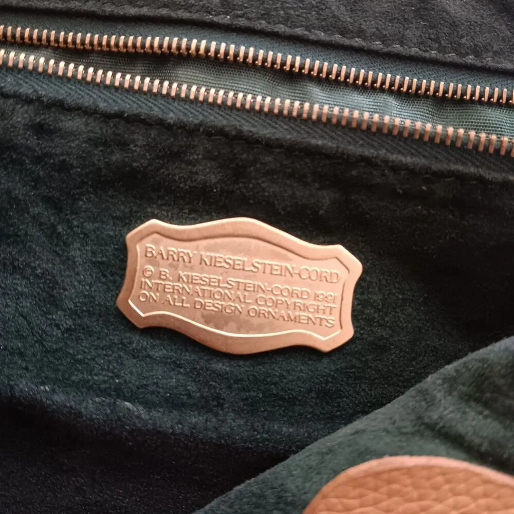 Barry Kieselstein- Cord Camel‎ Leather HOBO with Signature Frog Flawed